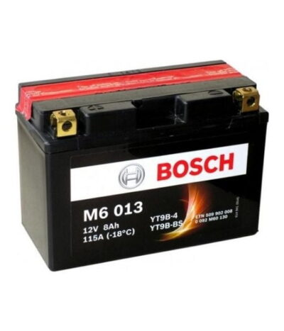 AKÜ: Bosch M6013 12V 8Ah AGM YT9B-BS Motosiklet Aküsü